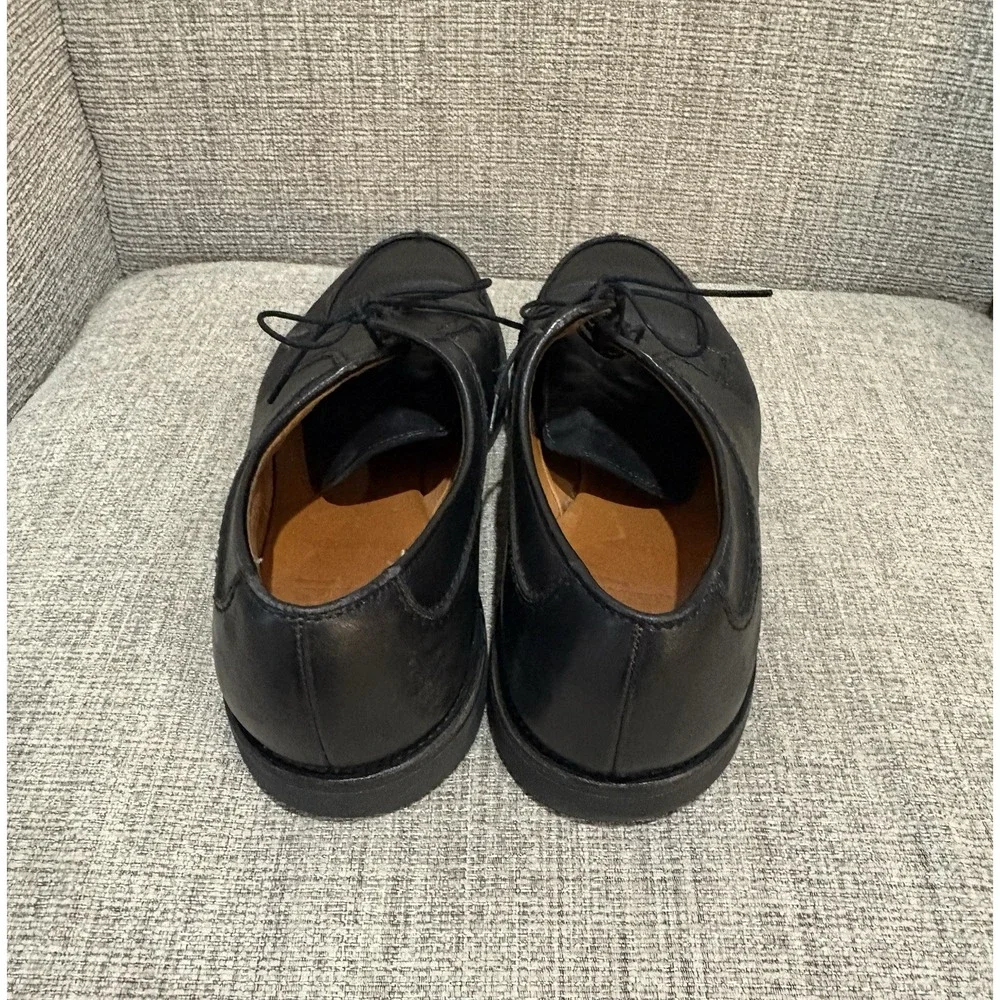 Allen Edmonds Stockbridge Shoes 11 B Black Leather Lace Up Split Toe